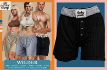 Never Sleep // Wilder Boxers // Black Stripe