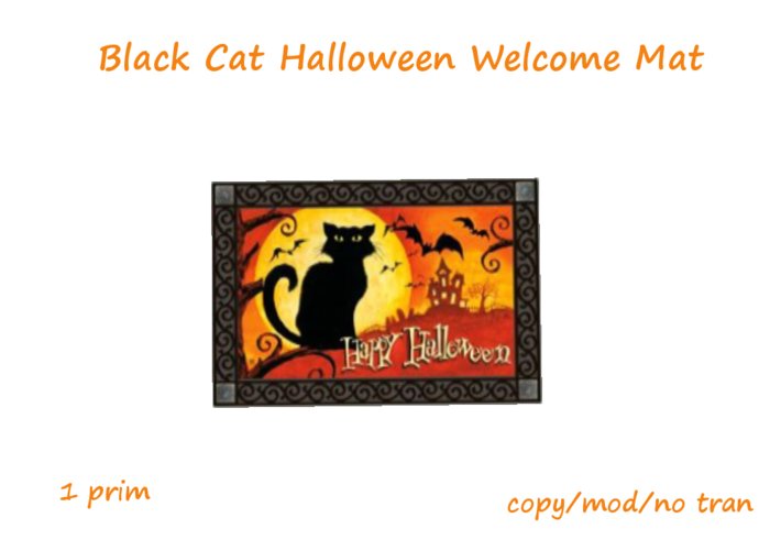 Black Cat Halloween  Welcome Rug