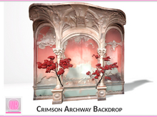 Crimson Archway Backdrop Romantic Fantasy Scene