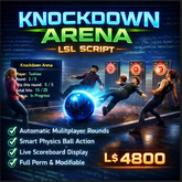 Knockdown Arena LSL Script with Smart Physics Ball & Automatic Leaderboard – Full Permission Multiplayer Game System