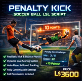 Penalty Kick Soccer Ball Script (LSL) – Full Permission, Interactive Goal Scoring System