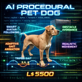 AI Procedural Pet Dog – Advanced LSL Scripted Companion | Obstacle Avoidance | Adaptive Gait | Realistic Movement | Copy