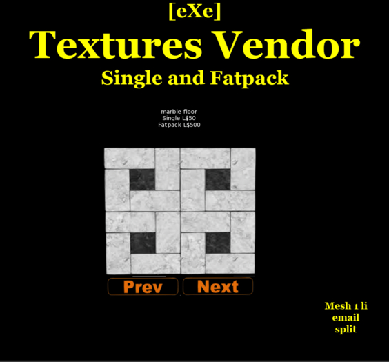 [eXe] Textures Vendor  (Single + Fatpack) Texture 