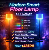 Modern Smart Floor Lamp LSL Script – Interactive Mood Lighting System with Color Cycling, Touch Boost, Memory Save