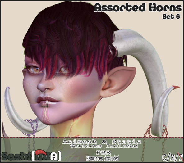 Sashi{MIA} Assorted Horns Set 6 (UNPACK)