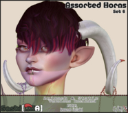 Sashi{MIA} Assorted Horns Set 6 (UNPACK)
