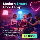 Modern Smart Floor Lamp with Color Cycle & Mood Menu – Interactive LSL Lighting System – Copy