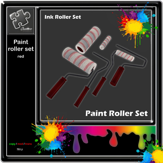 paint roller set red Ink