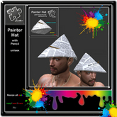 Painter  hat, paint, painter boat, newspaper hat, hat V2 MESH