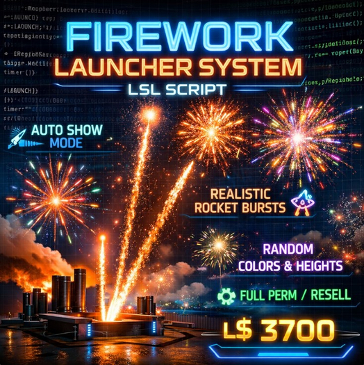 Second Life Marketplace - Professional Firework Launcher System LSL ...