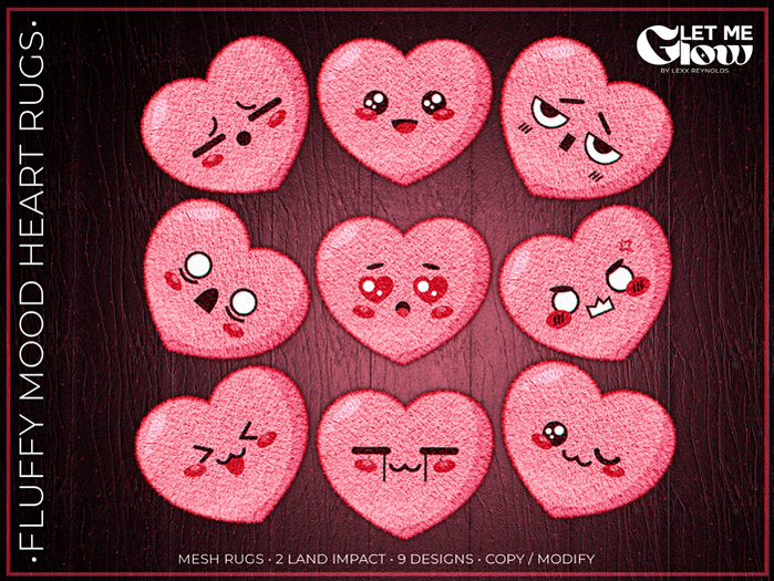 LET ME GLOW - FLUFFY MOOD HEART RUGS FATPACK