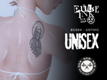 Pulse Ink BG004 Gothic Skeleton Saint Back Tattoo BOM Unisex