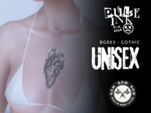 Pulse Ink BG003 Gothic Thorned Heart Chest Tattoo BOM Unisex