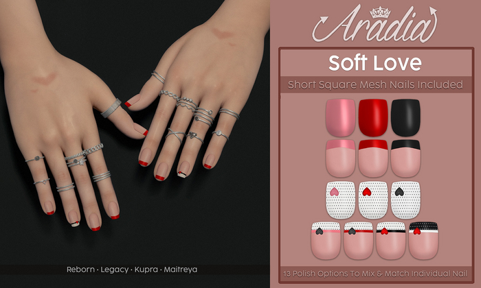 Aradia - Soft Love Nails [Short Square]
