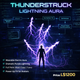 Thunderstruck Lightning Aura – Wearable Electric Power Effect | Full Perm | Dramatic Purple Storm FX