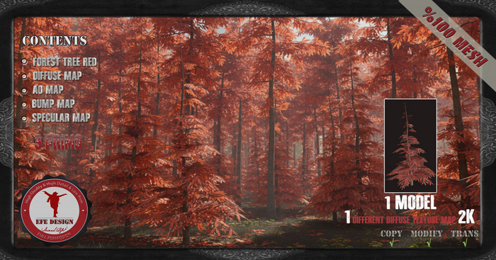 (Efe Design) Forest Tree Red Full Perm