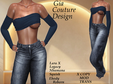 "GCD" Hannah Crop Top Blue