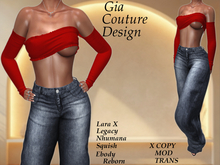 "GCD" Hannah Crop Top Red