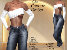 "GCD" Hannah Crop Top White