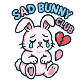 Pulse Ink BS009 Sad Bunny Club Sticker Tattoo BOM Unisex