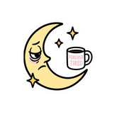 Pulse Ink BS004 Forever Tired Moon Sticker Tattoo BOM Unisex