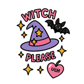 Pulse Ink BS003 Witch Please Sticker Tattoo BOM Unisex