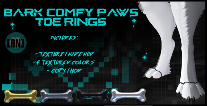 [AN] BARK Comfy Paws - Toe Rings - Digi Only!