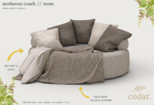 cedar. nesthaven couch // PG // stone