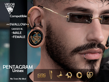 V. PENTAGRAM Set ^^Swallow Gauged XL UNISEX^^