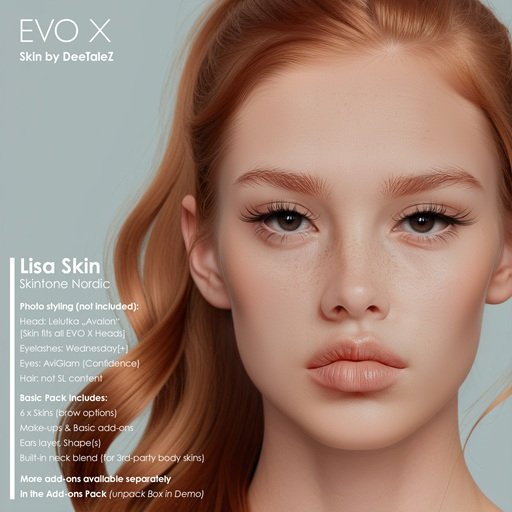 DeeTaleZ *DEMO* for LELUTKA EVOX - Lisa - ALL SKINTONES