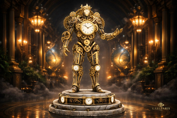 Steampunk Time Guardian – Clockwork Statue