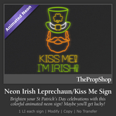 TPS Neon Irish Leprechaun/Kiss Me Signs
