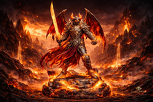 Infernal Demon Lord Statue – Fire Devil Dark Fantasy Guardian