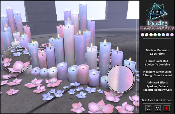 Faewing Flower Candles Set
