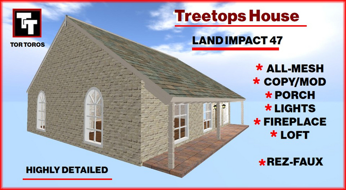 Treetops House (Boxed) Low prim house.