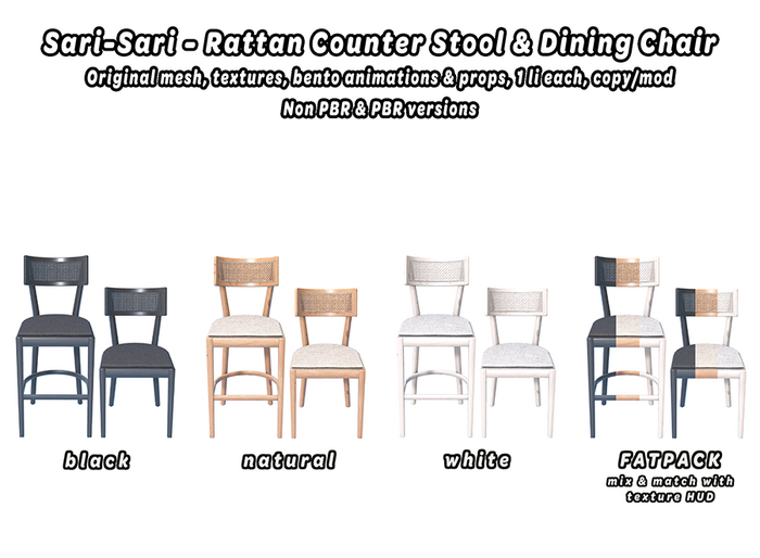 Sari-Sari - Rattan Counter Stool & Dining Chair