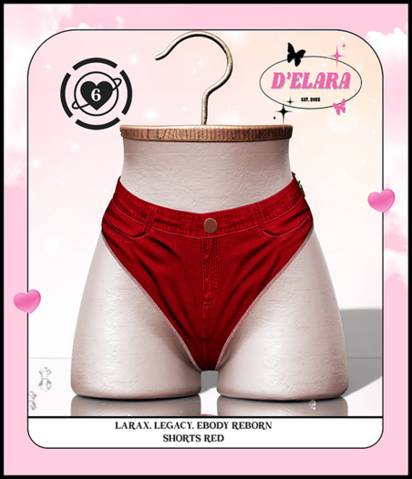 D'ELARA #6 SET SHORTS RED