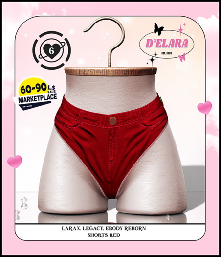 D'ELARA #6 SET SHORTS RED