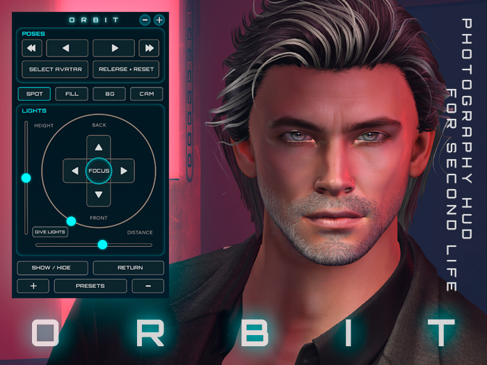 Orbit HUD: Professional Lighting and Posing for SL Photography. Intuitive, Smart, Easy