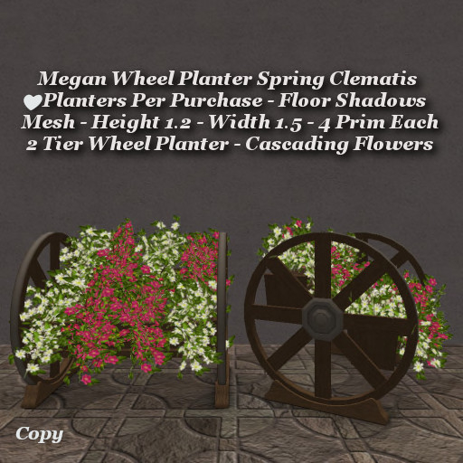 Megan Wheel Planter Spring Clematis1