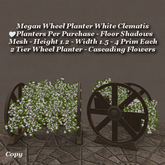 Megan Wheel Planter White Clematis1