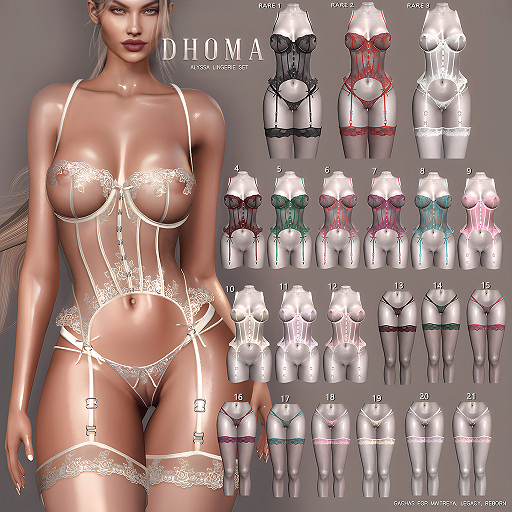 3. Dhoma - Alyssa Lingerie Set Legacy White RARE