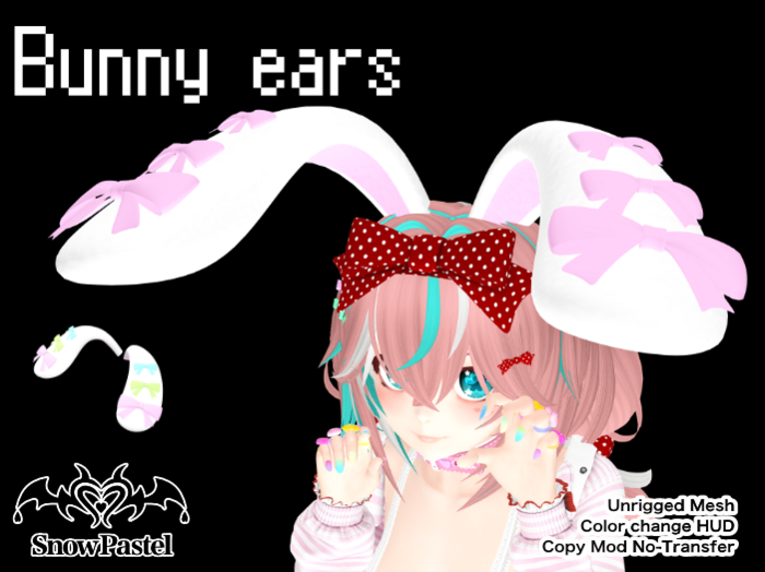 SnowPastel Bunny ears