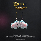 *DLUXE* DINKIE'S CANDY UNICORN EARRINGS* pink