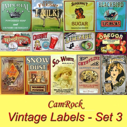 CamRock Textures:  Vintage Labels Set #03