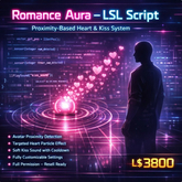 Full Perm Romance Aura LSL Script – Proximity Heart Particle System with Kiss Sound Couple Effect