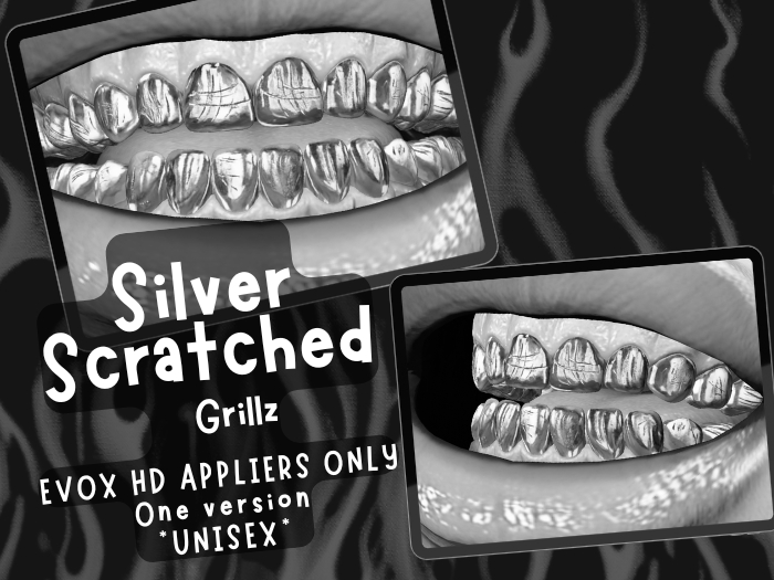 Silver Scratched Grillz *DEMO*