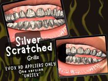 Silver Scratched Grillz