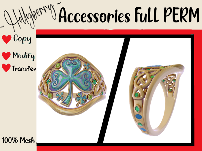 HB: Celtic Shamrock Ring FuLL PERM