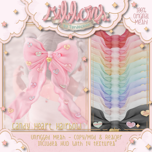 {Ribbons} Candy Heart Hairbow {Box}